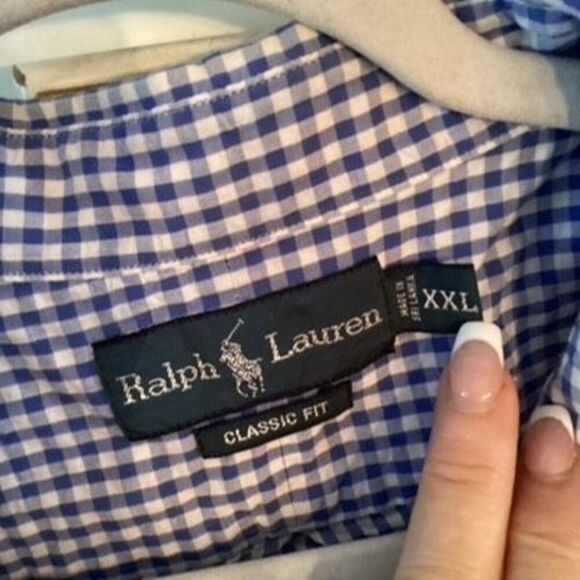 Ralph Lauren Mens Seersucker Button Down Shirt Sz 2XL Short Sleeve - Picture 2 of 5